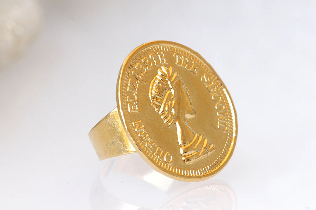 Gold coin sale rings for womens